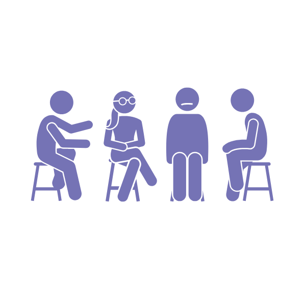 graphic of people sitting around in circle